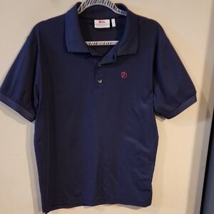 Fjallraven Navy Polo with Red Logo